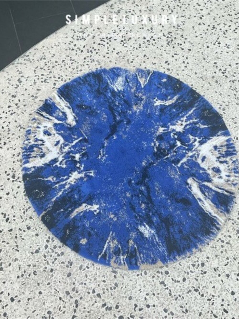 Discontinued Brand New ABYSS & HABIDECOR Blue Galaxy Salto Round Bath Rug 31"